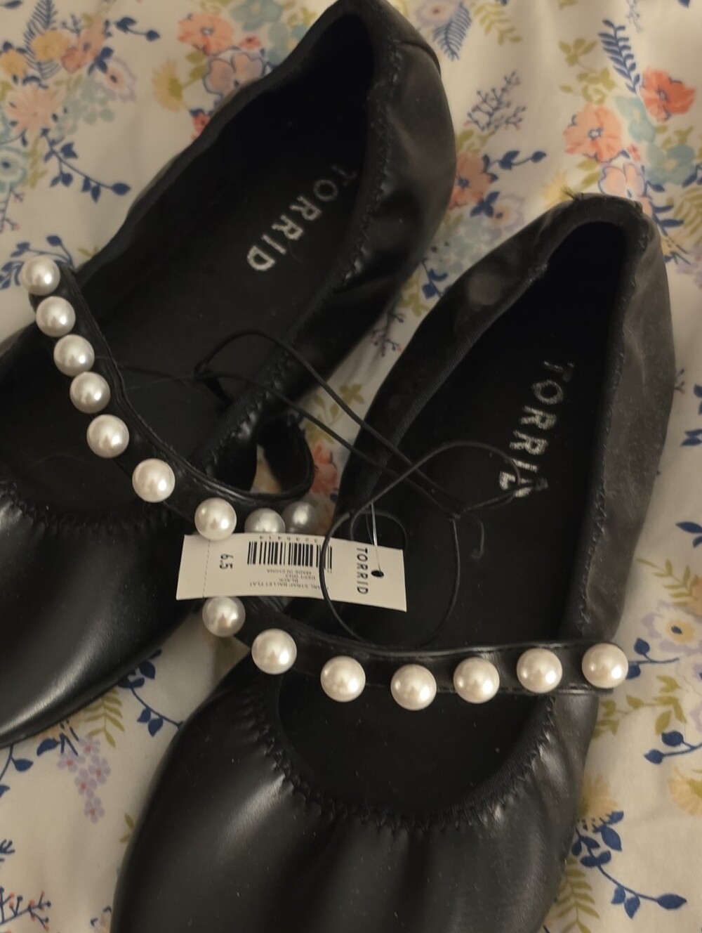 torrid Black Pearl-Trim Mary Jane Flats